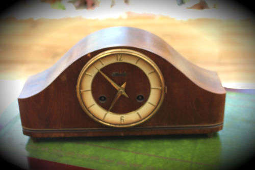 Vintage Hermle mantel clock no 267/8K FHS GERMANY not working 320x165x900mm  1.3kg need lens and key