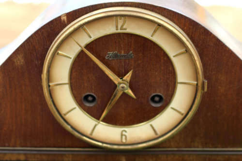 Vintage Hermle mantel clock no 267/8K FHS GERMANY not working 320x165x900mm  1.3kg need lens and key