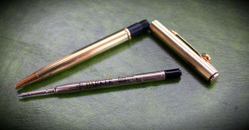 A Gold plated Parker Insigna Ht ballpoint pen made in the USA- No case