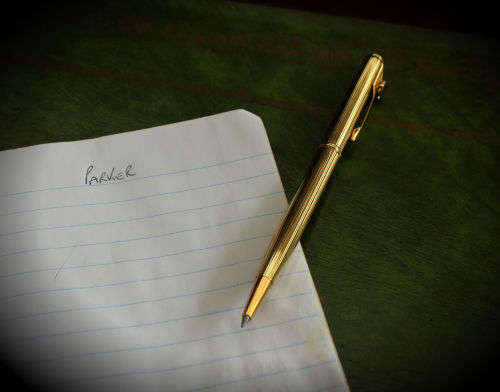 A Gold plated Parker Insigna Ht ballpoint pen made in the USA- No case