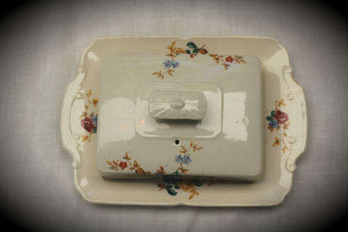 Vintage Grindley CREAM PETAL butter dish 70x220x142mm no chips or cracks-England