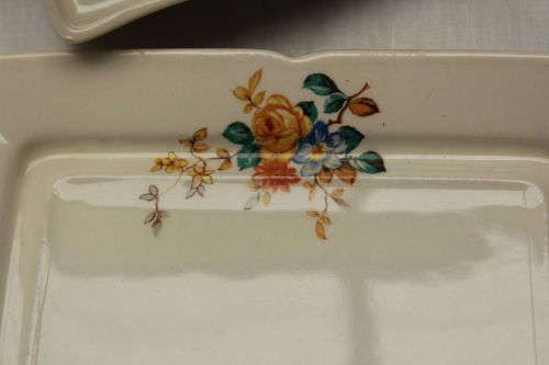 Vintage Grindley CREAM PETAL butter dish 70x220x142mm no chips or cracks-England
