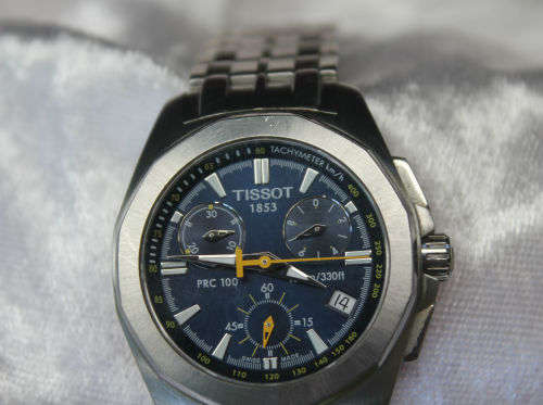 Mens Tissot 1852 P832/932 SKO-BC-19810 CHRONOGRAPH PRC 100 tachymeter Sapphire Crystal Watch