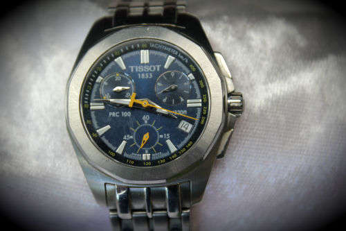 Mens Tissot 1852 P832/932 SKO-BC-19810 CHRONOGRAPH PRC 100 tachymeter Sapphire Crystal Watch