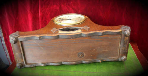 Fischers P.E Mantel Clock Van die Gereformeerde Kerk PHILIPPOLIS need parts and repairs-289x454x135m
