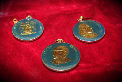 1979 R1 coin (Nicolaas J. Diederichs) turned into a pendant and 1966 and 1983 50c coins into earings