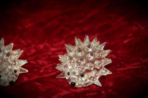 Collectable 2 SWAROVSKI Crystal Hedgehogs  -34x55x44mm- Not Boxed-Retired