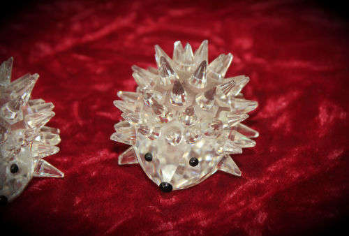 Collectable 2 SWAROVSKI Crystal Hedgehogs  -34x55x44mm- Not Boxed-Retired