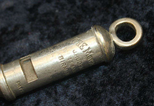 The Metropolitan J.Hudson & Co Birmingham Police whistle