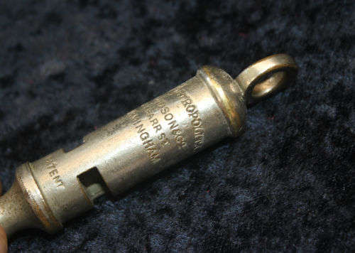 The Metropolitan J.Hudson & Co Birmingham Police whistle