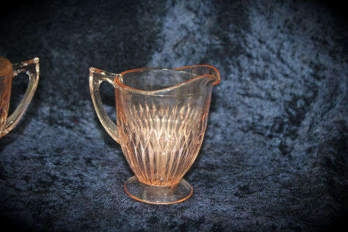 Glass Sugar Pot and Creamer