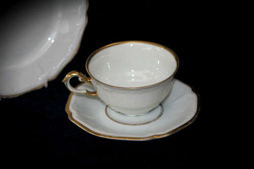 Vintage Bavaria Trio cup 52x96mm saucer 145mm side plate 196mm Bid is for 1 of 5 trios