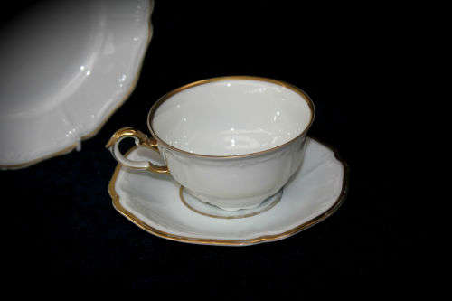 Vintage Bavaria Trio cup 52x96mm saucer 145mm side plate 196mm Bid is for 1 of 5 trios