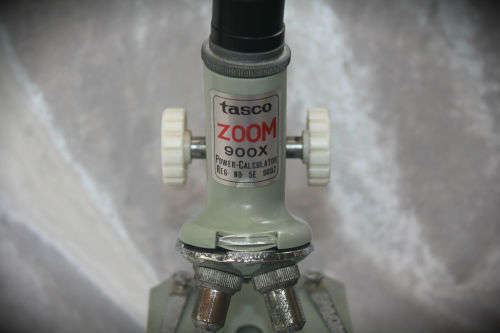 Vintage Tasco 900x Power-Calculator Microscope 250x130x75mm -mirror missing no Globe