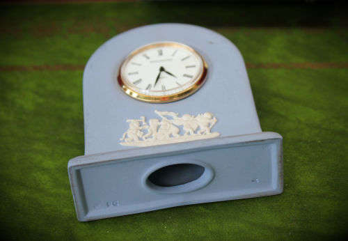 Wedgewood Jasper ware Clock 85mm x75mmx28mm