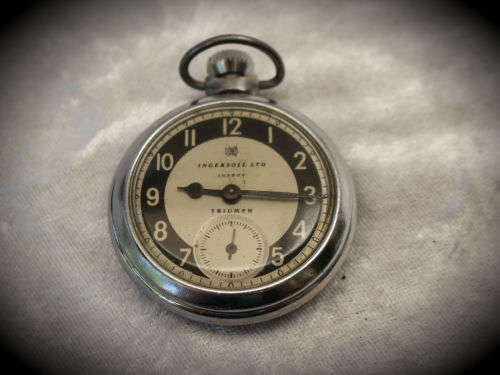 Vintage Triumph Ingersoll LTD London Pocket watch made in Great Britain -not running
