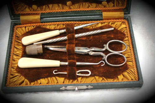 Vintage embroidery set on origanal Box
