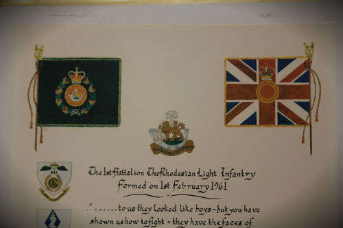 ORIGINAL CERTIFICATE For SERVICE In Rhodesian Light Infantry WO2 W.E. Van der Riet  510x760mm