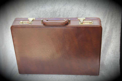 Vintage Masonic Leather Briefcase with Apron, Sash,and Many other contents see photos