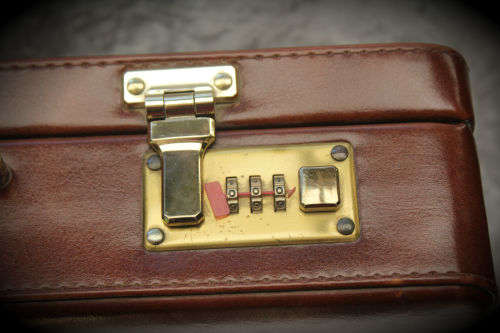 Vintage Masonic Leather Briefcase with Apron, Sash,and Many other contents see photos