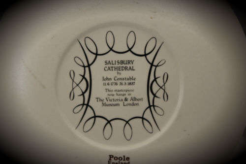 Vintage POOLE Porcelian Plate SALISBURY CATHEDRAL by John Constable 11.6.1776 31.3.1837 England