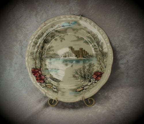 Alfred Meakin Plate Queens Castle Hand Engraved Staffordshire England 180mm