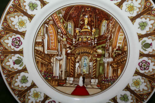 1981 Coalport Bone China Plate Heritage Collection Marriage of Prince Chales and Lady Diana 275mm