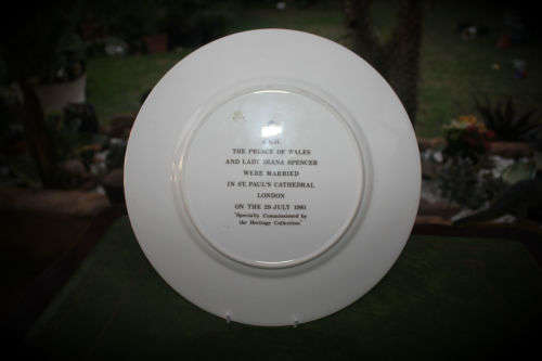 1981 Coalport Bone China Plate Heritage Collection Marriage of Prince Chales and Lady Diana 275mm