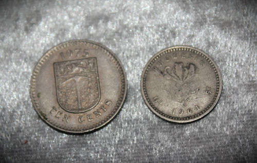 Rhodesia 1964 5 Cents and 1975 10 Cents Circulated