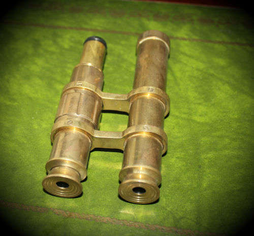 Antique Brass Binoculars sold as Is _part missing
