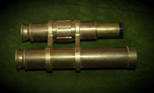 Antique Brass Binoculars sold as Is _part missing