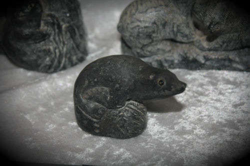 4 Hand Carved Soapstone Origanal THE WOLF SCULPTURES made Canada