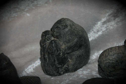 4 Hand Carved Soapstone Origanal THE WOLF SCULPTURES made Canada