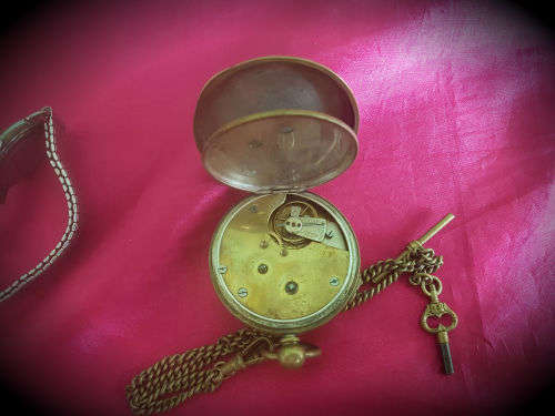 Victorian SPECIALLY EXAMINED SWISS MADE CENTRE SECONDS CHRONOGRAPH  POCKET WATCH with Key Not workin