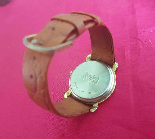 Vintage Readers Digest watch with leather strap- Working -new Battery