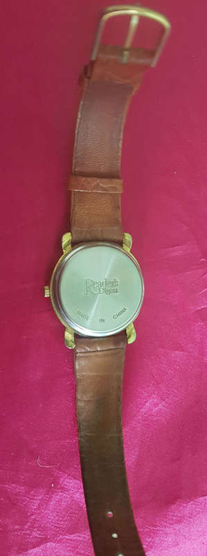 Vintage Readers Digest watch with leather strap- Working -new Battery