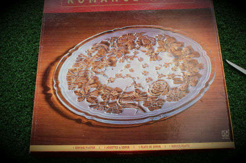 Sandblast ROMANCE ROSE Serving Platter 330mm made in Indonesia  still in box
