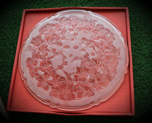 Sandblast ROMANCE ROSE Serving Platter 330mm made in Indonesia  still in box