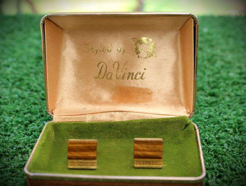 Vintage Pair of cufflinks styled by Da Vinci - original box