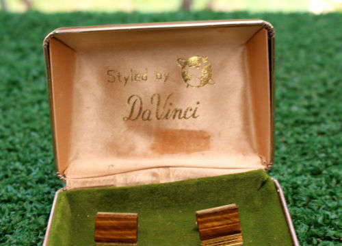 Vintage Pair of cufflinks styled by Da Vinci - original box