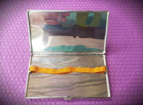 Vintage metal Cigarette Case -Uniegebou / Union Buildings made in Mayell England -143x86x10mm