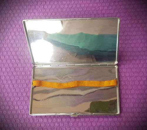 Vintage metal Cigarette Case -Uniegebou / Union Buildings made in Mayell England -143x86x10mm