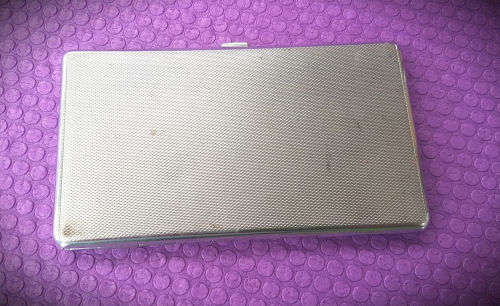 Vintage metal Cigarette Case -Uniegebou / Union Buildings made in Mayell England -143x86x10mm