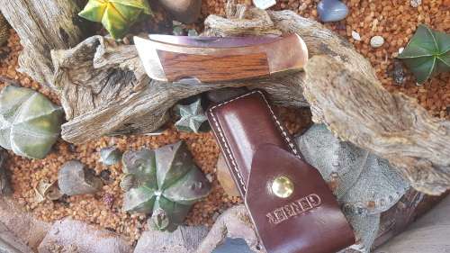 1980's Gerber 97223 Folding Knife Portland OR. USA . with Sheath as new