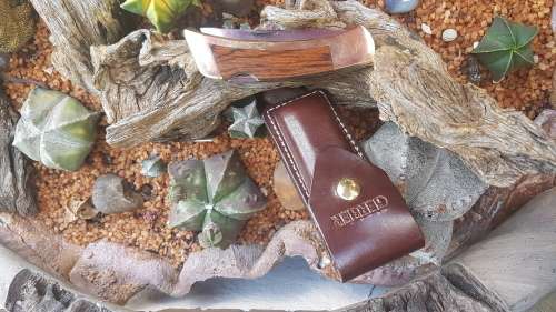 1980's Gerber 97223 Folding Knife Portland OR. USA . with Sheath as new