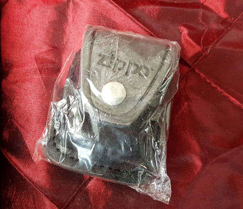Zippo USA Lighter 2895 kit in box FORD Logo-Fluid leather sheath belt clip ..lighter still sealed