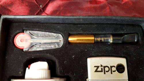 Zippo USA Lighter 2895 kit in box FORD Logo-Fluid leather sheath belt clip ..lighter still sealed