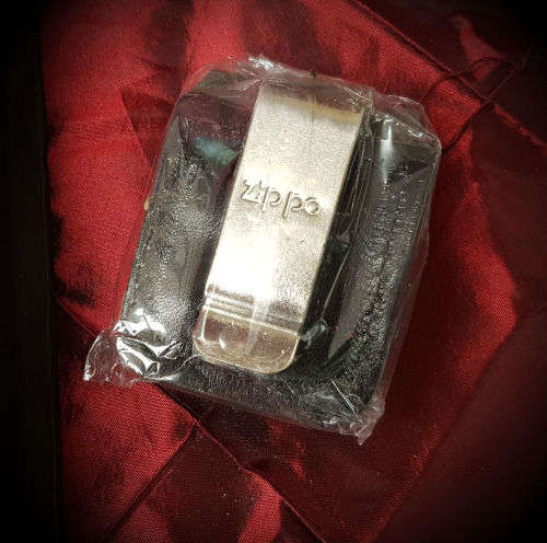 Zippo USA Lighter 2895 kit in box FORD Logo-Fluid leather sheath belt clip ..lighter still sealed