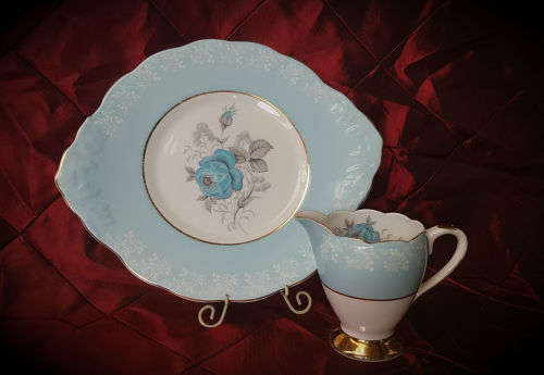 Imperial Fine Bone China -warranted 22 KT Gold Cake Plate and Creamer