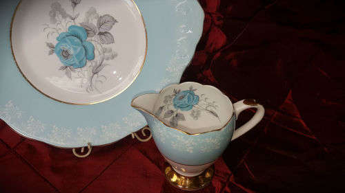 Imperial Fine Bone China -warranted 22 KT Gold Cake Plate and Creamer